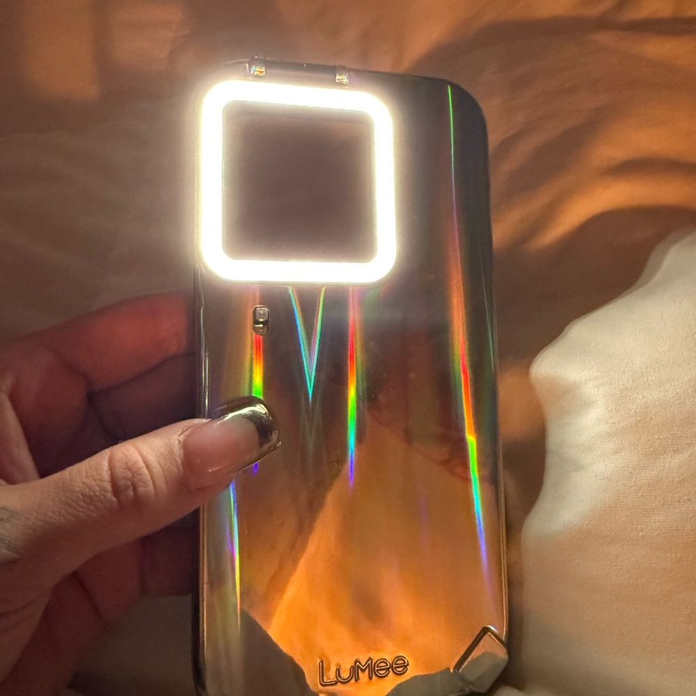 LuMee Apple iPhone 13 Pro MagSafe Compatible Flip Selfie Case  Holographic